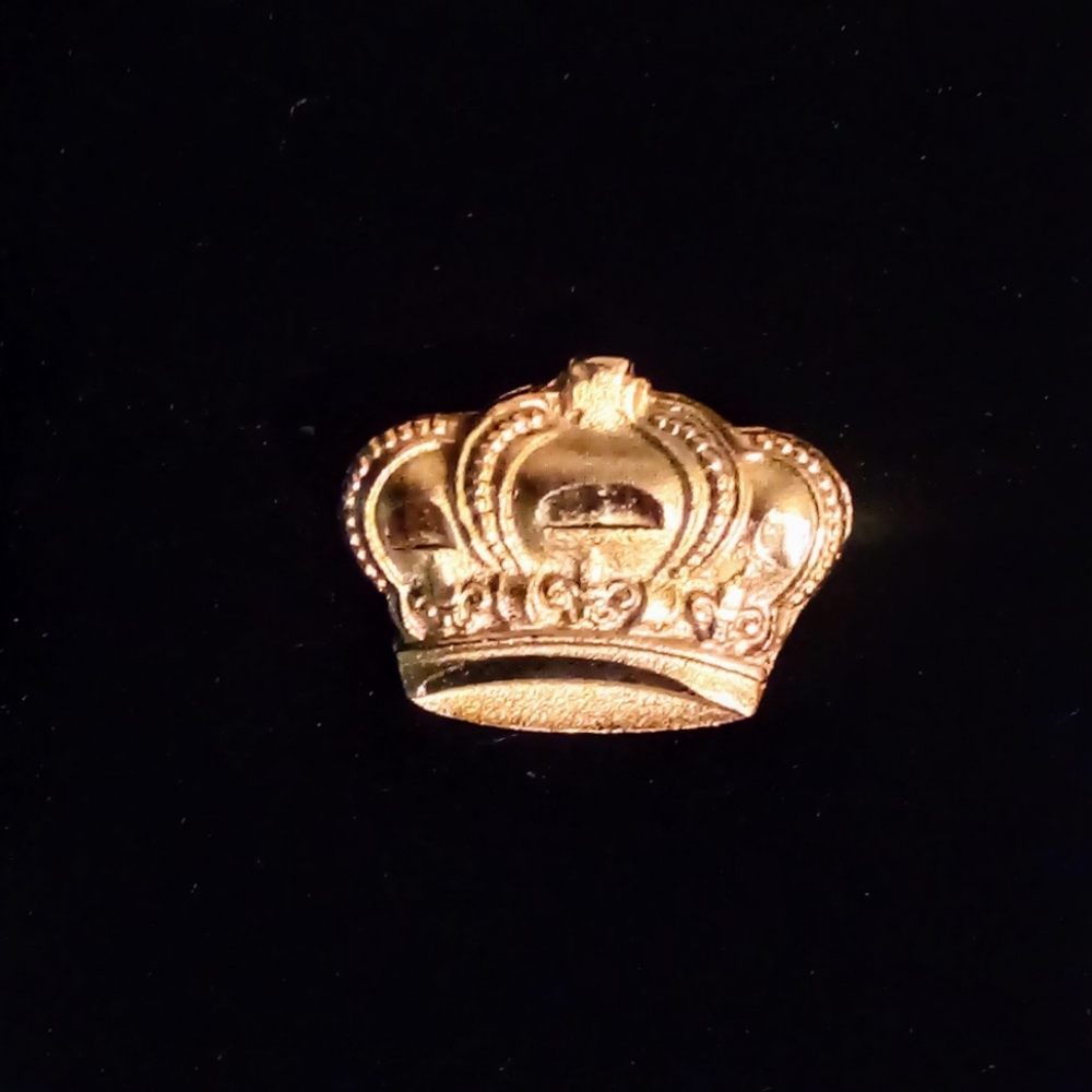 Tie Tack Lapel Pin Gold Tone Crown Shape